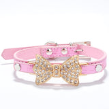 Rhinestone bow pet Collar