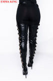 Sexy Ladies Buckle Strap Thigh High Boots