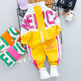 Hot Kid Tracksuit Boy Girl Clothing Long Sleeve Letter Zipper Outfit Infant Baby Clothes bby