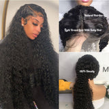 13x4 Lace Frontal Wig Curly Human Hair Wigs Brazilian Deep Wave Wig Pre Plucked Wig Melted Transparent Lace Front Wigs