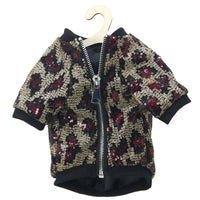 design Pet dogs Clothes pets sequin Leopard jacket