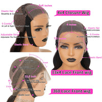 Brown 360 HD Glueless Frontal Body Wave 13x4 Lace Front Human Hair Wig Transparent Brazilian Remy Loose Ombre Chocolate Ginger - Divine Diva Beauty