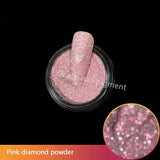 New Reflective Diamond Glitter Nail Crystal Powder Super Shiny iridescent Glass Pink Nails Decorations