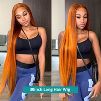 4x4 Ginger Lace Front Wig Straight Human Hair Wigs HD Lace Frontal Wig Brazilian Remy 26, 28, and 30 inch ***********SALE*********