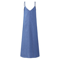 Denim  Sleeveless Long Dress