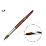 Sable Acrylic Brush UV Gel Carving Pen Brush Liquid Powder DIY Nail Drawing Flat Round Red Wood Nail Art Brush