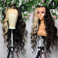 Ombre Body Wave Lace Front Wig Platinum Lace Front Human Hair Wigs For Women 613 Colored HD Lace Frontal Wig Loose Deep Wave Wig