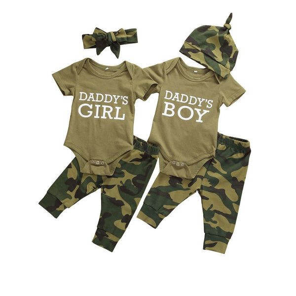 Toddler Newborn Baby Girls Boys camo outfit