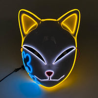 Cosplay Halloween Party Mask Luminous Light up Led Mask EL Wire Neon Glowing Anime Mask Masque Masquerade Masks Horror Mask