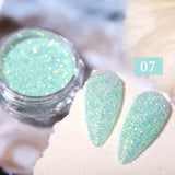 Reflective Glitter Nail Powder Green Red Holographic Nail Art Dust Shinning Chrome Pigment DIY Manicures Decoration