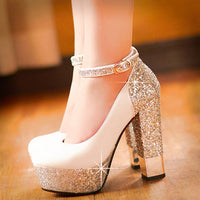 Bling Upper Pumps Shoes Women High Heels