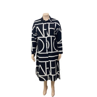 Plus Size avail Print Geometric Casual Irregular Shirt Dress