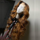 Ombre highlight Blonde lace Front Human Hair Wigs With Baby Hair Brazilian Wavy Remy Deep Part - Divine Diva Beauty