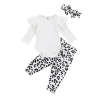 Baby Girl Clothing Kid Girl Leopard Flying Sleeve outfit bby