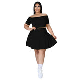 Plus Size avail Set Crop Top Mini Skirt Two Piece