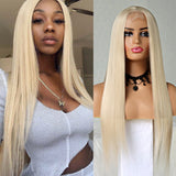 Lace Wigs Long Straight Hair  Lime Green Color Wigs  Women Synthetic Lace Wigs with Natural Hairline