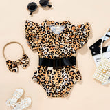 Toddler Newborn Baby Girls Leopard Jumper outfit bby