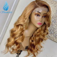 Ombre Honey Blonde Color 13*6  Lace Front Wigs with Baby Hair Peruvian Remy Brown Human Hair Wigs Body Wave 4*4 Wigs - Divine Diva Beauty