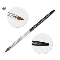 Sable Acrylic Brush UV Gel Carving Pen Brush Liquid Powder DIY Nail Drawing Flat Round Red Wood Nail Art Brush