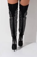 Rhinestone Thigh High Boots