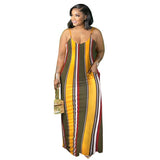 Plus Size Sling Backless sleeveless Loose print sexy dress