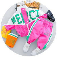 Hot Kid Tracksuit Boy Girl Clothing Long Sleeve Letter Zipper Outfit Infant Baby Clothes bby