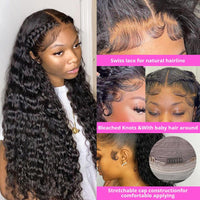 13x4 Lace Front Human Hair Wigs Deep Wave Frontal Wigs Curly Human Hair Wig Pre Plucked With Baby Hair - Divine Diva Beauty