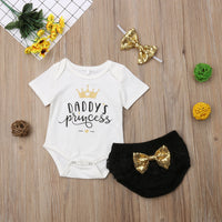 3PCS Cute Newborn Baby Girl Outfits bby