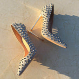 Glitter Sequins Pointed Toe Stiletto Pumps 11+ - Divine Diva Beauty