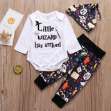 3PC Newborn Baby Boys Girls Clothes Summer Little Wizard Arrived Infant Baby Outfit bby