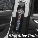 Crystal Diamond Car Steering Wheel Covers Crown Handbrake Gear Cover Seat Belt Shoulder Headrest Pads Auto Interior Accessories - Divine Diva Beauty