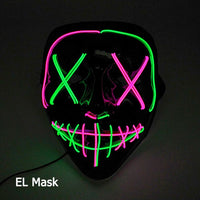 Cosplay Halloween Party Mask Luminous Light up Led Mask EL Wire Neon Glowing Anime Mask Masque Masquerade Masks Horror Mask