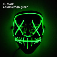 Cosplay Halloween Party Mask Luminous Light up Led Mask EL Wire Neon Glowing Anime Mask Masque Masquerade Masks Horror Mask