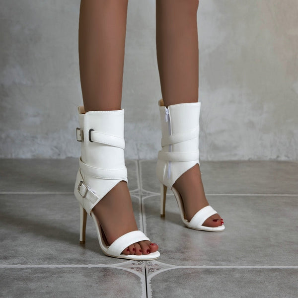 PU Leather Stiletto Women Sandal Summer High Heels 11+