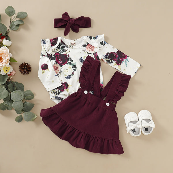 Newborn Floral print Baby Clothes Outfits bby