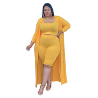 plus size avail cropped top shorts legging and cardigan