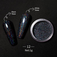 Reflective Glitter Nail Powder Green Red Holographic Nail Art Dust Shinning Chrome Pigment DIY Manicures Decoration