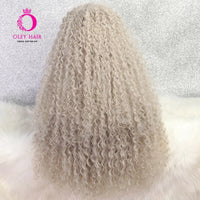 Synthetic Transparent Lace Front Wig Grey Lace Wig Hot Pink Afro Kinky Curly Wig sale