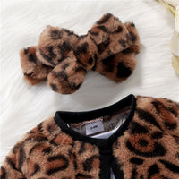 Leopard Print Fur Patchwork Long Sleeve outfit bby