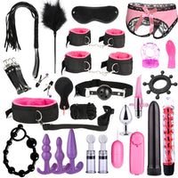 BDSM Kit Handcuffs Sex Toys for Adult G-spot Vibrators Adult Game SM Bondage kit