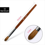 Sable Acrylic Brush UV Gel Carving Pen Brush Liquid Powder DIY Nail Drawing Flat Round Red Wood Nail Art Brush