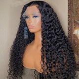 Glueless Soft 26 Inch Long Synthetic Black Lace Front Wig KInky Curly Heat Resistant Fiber