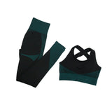 2PCS/3PCS Women Fitness Workout Suit Gym Yoga Sports Tracksuit High Waist Seamless Leggings Long Sleeve Crop Top Sport Bra Set