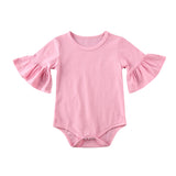 Baby Girl Flare Sleeve Solid Outfits bby