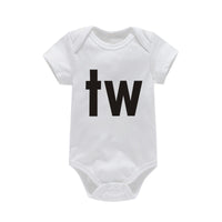 TW IN Letter Print Newborn Infant Baby Boys Girls Outfits bby