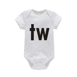 TW IN Letter Print Newborn Infant Baby Boys Girls Outfits bby