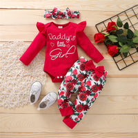 3pcs Newborn Baby Girls Clothes Cotton Ruffle outfit bby
