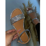 Sandals Flat Buckle Shoes Fashion Rhinestone Outdoor Shoes 11+