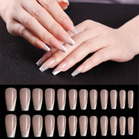 20pcs Long Coffin colorful Ballerina Full Cover Nail Art Tips Beauty Artificial False Nails Manicure Charms