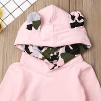Animal Ear Pink Hoodies Outfit Newborn bby